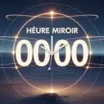 heure miroir 00h00 horloge numérique avec cercles lumineux