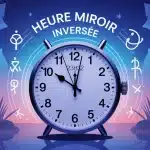 illustration heure miroir inversée 23h32 horloge spirituelle nocturne