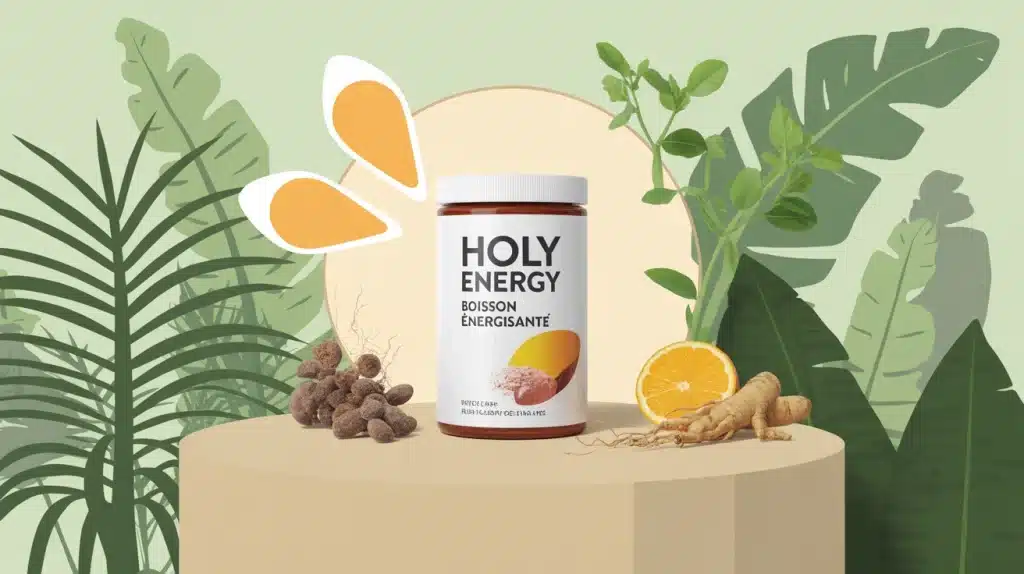 Pot Holy Energy boisson énergisante avec éclairs et plantes guarana ginseng