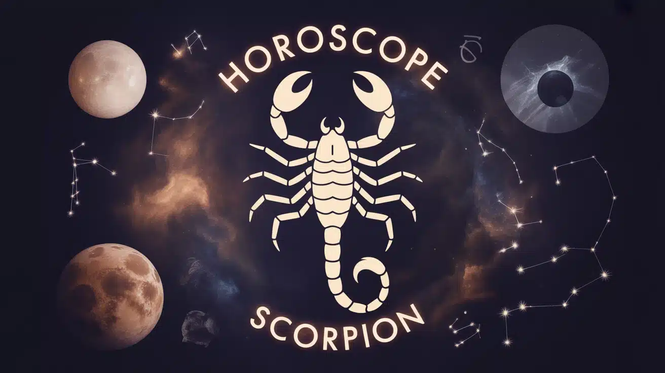 Illustration horoscope Scorpion intensité et transformation mystique