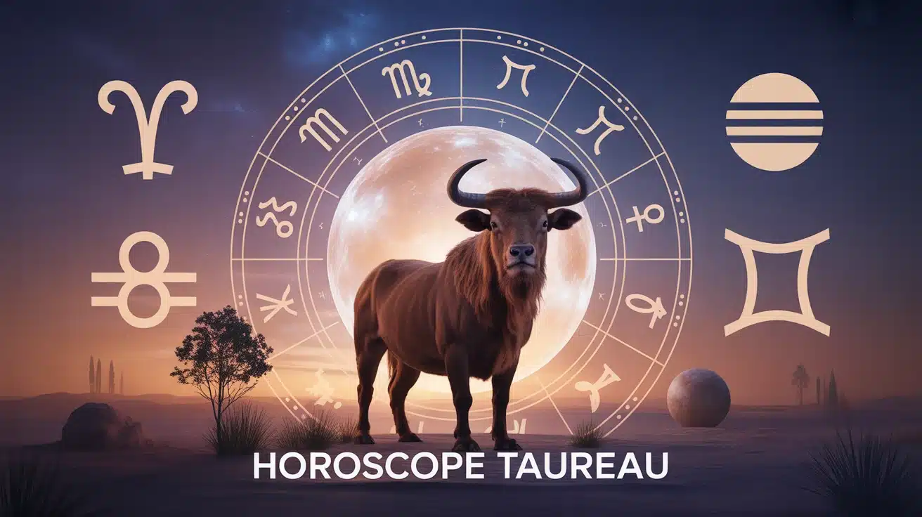 Illustration vectorielle du signe Horoscope Taureau avec symboles planétaires