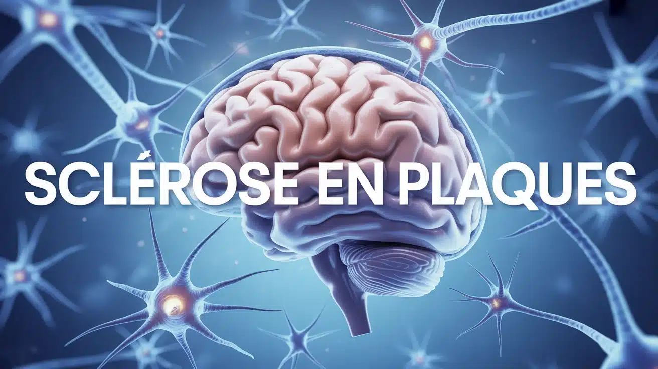 Illustration cerveau et réseaux neuronaux pour sclérose en plaques