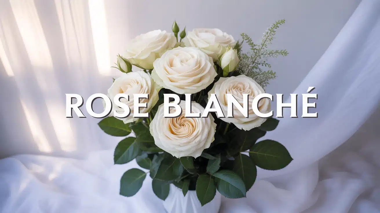 bouquet de rose blanche vectoriel lumineux et épuré