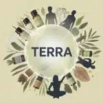Illustration Terra cercle lumineux huiles essentielles nature
