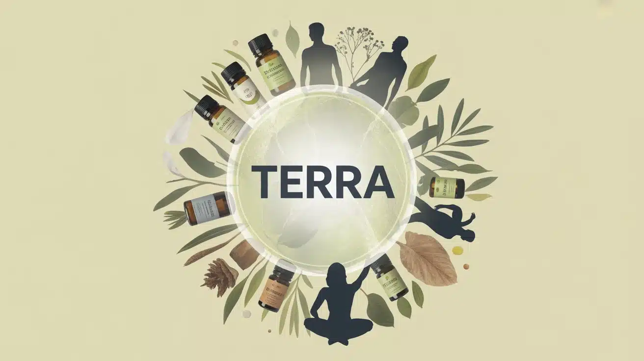 Illustration Terra cercle lumineux huiles essentielles nature