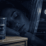 insomnie pleine lune verre d'eau sur table de nuit
