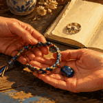 symbole amitié mains bracelet lapis-lazuli