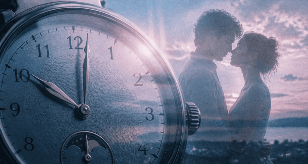 10h01 en amour montre couple silhouette