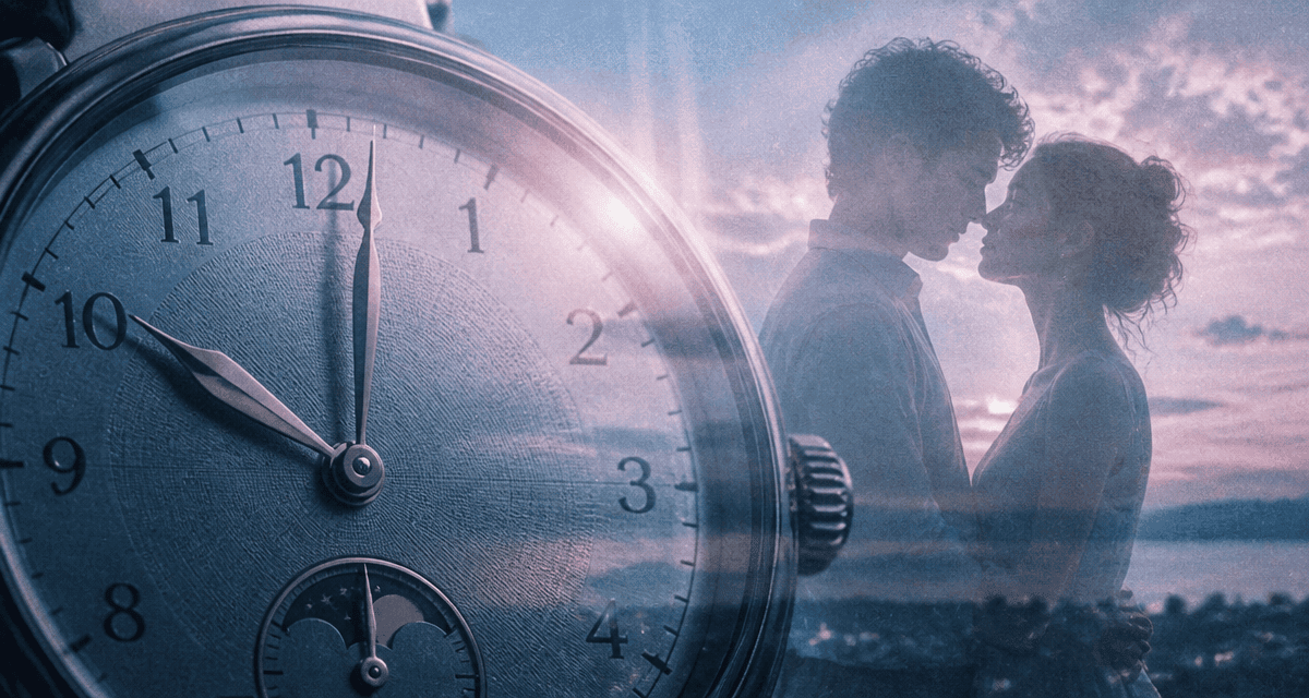 10h01 en amour montre couple silhouette