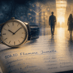 10h10 signification flamme jumelle montre et silhouettes