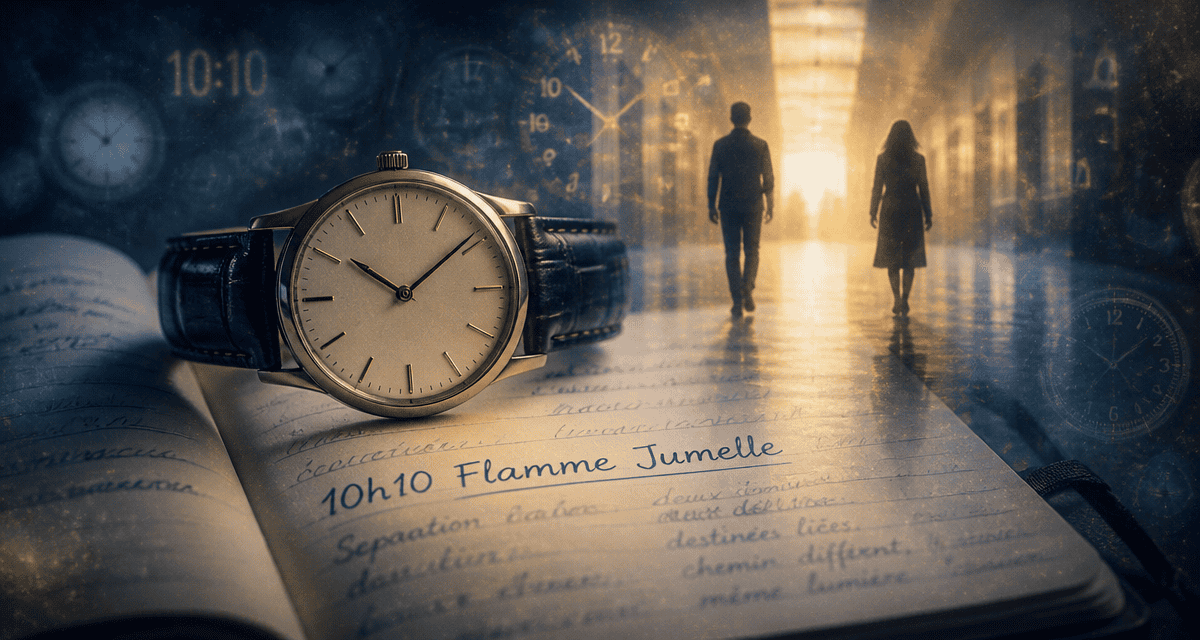 10h10 signification flamme jumelle montre et silhouettes