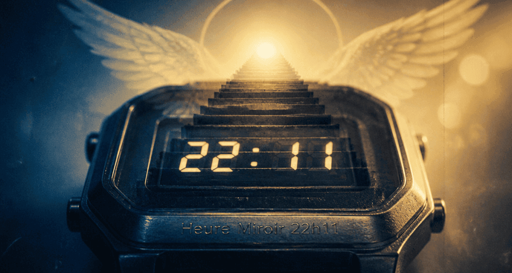 22h11 signification montre numérique et escalier symbolique