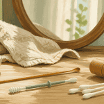 Accessoires hygiène sans coton tige sur bois