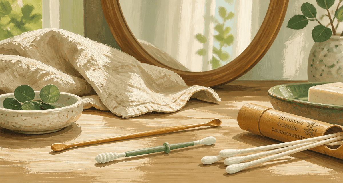 Accessoires hygiène sans coton tige sur bois