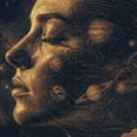 Astrologie planètes, double exposition portrait et carte du ciel