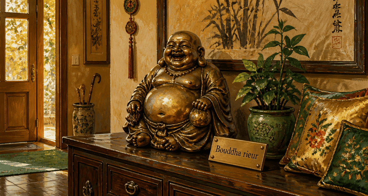 bouddha rieur statue salon asiatique