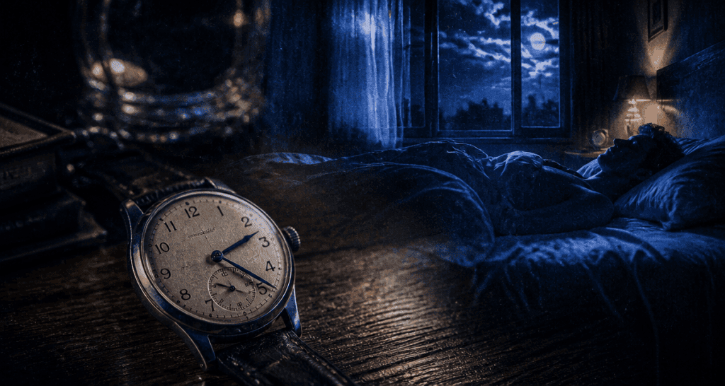 heure miroir 02h22 montre sur table bois