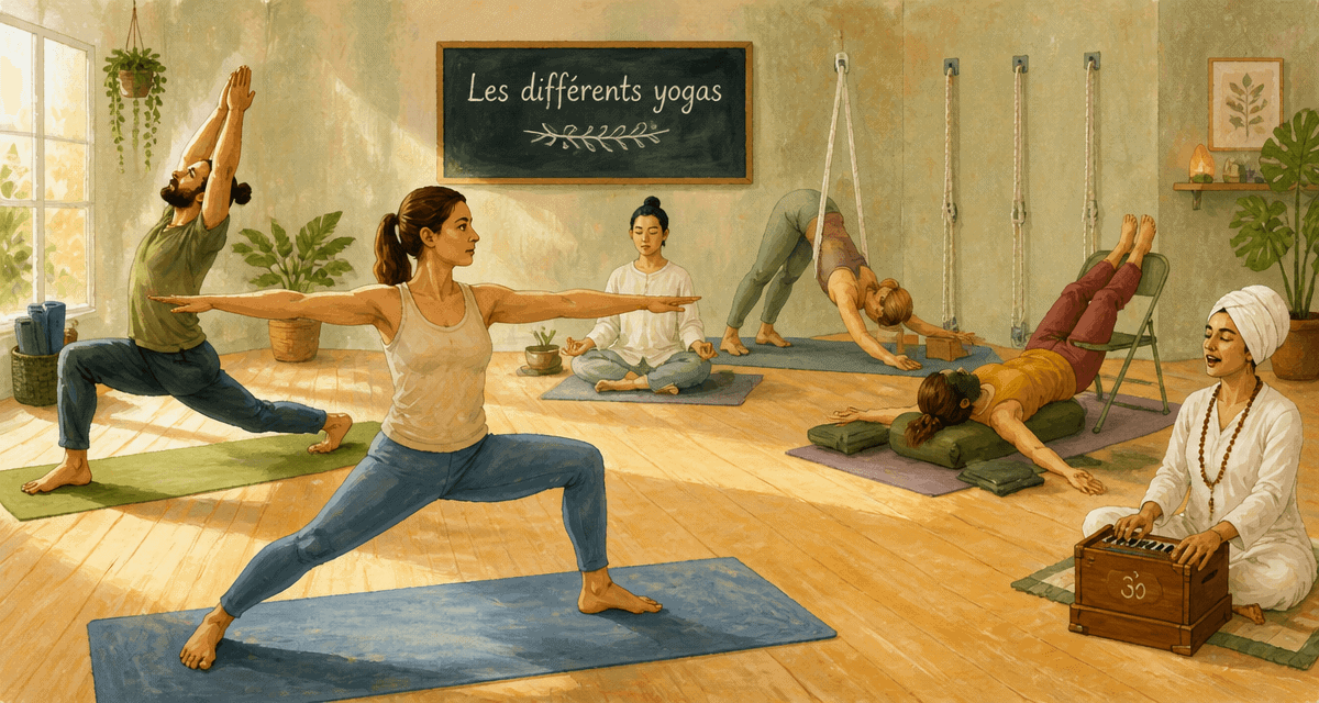 Les differents types de yoga illustrés en studio