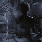 rituel pleine lune femme méditation autel