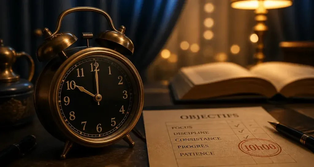10h00 signification : réveil mécanique à 10h00, nouveau départ