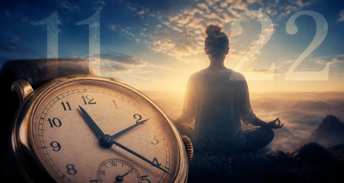 11h22 signification montre méditation silhouette