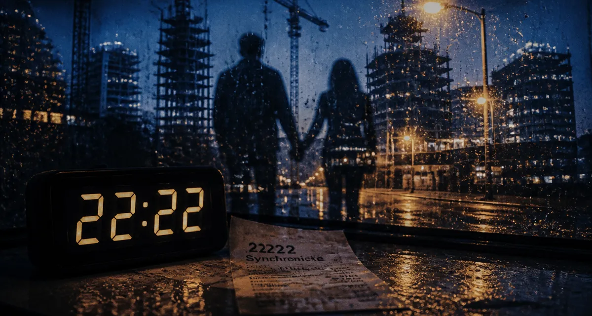 2222 signification horloge digitale pluie nuit