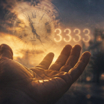 3333 signification main ouverte horloge