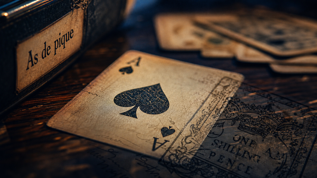 As de pique, symbolique occulte et taxe royale sur papier ancien