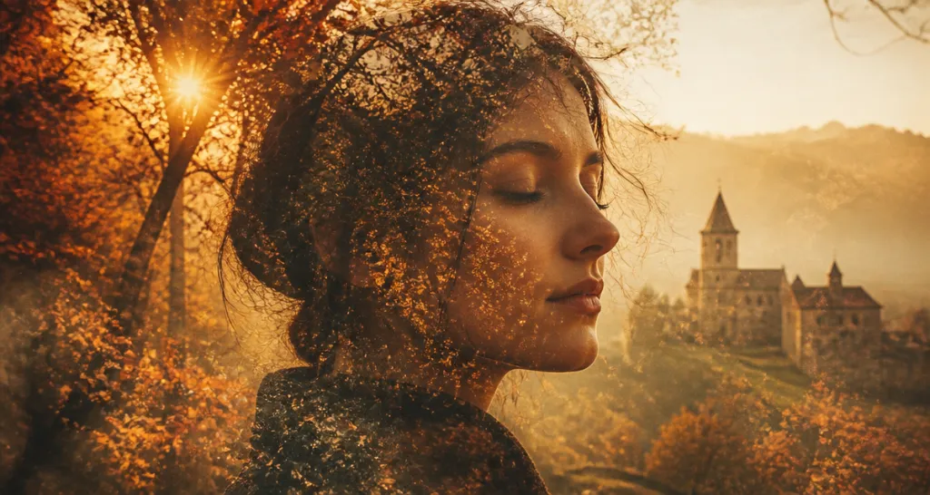 emma signification spirituelle visage forêt automne lumière