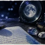 Pleine lune en gémeaux, trois pierres (fluorite, howlite, lapis) et rituel de clarté