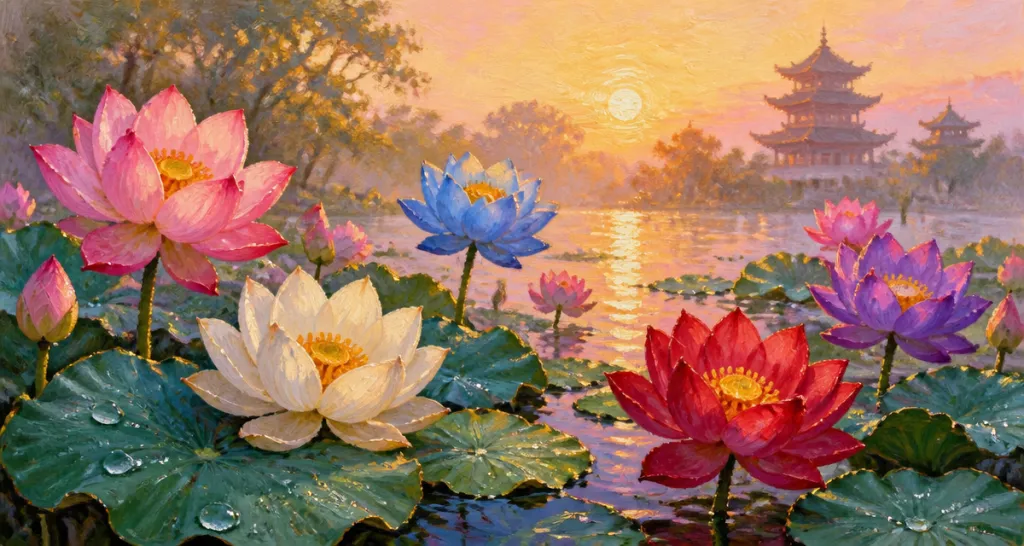 signification fleur de lotus bassin couleurs