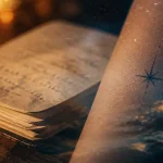 Tatouage étoile décès : encre noire et souvenir éternel