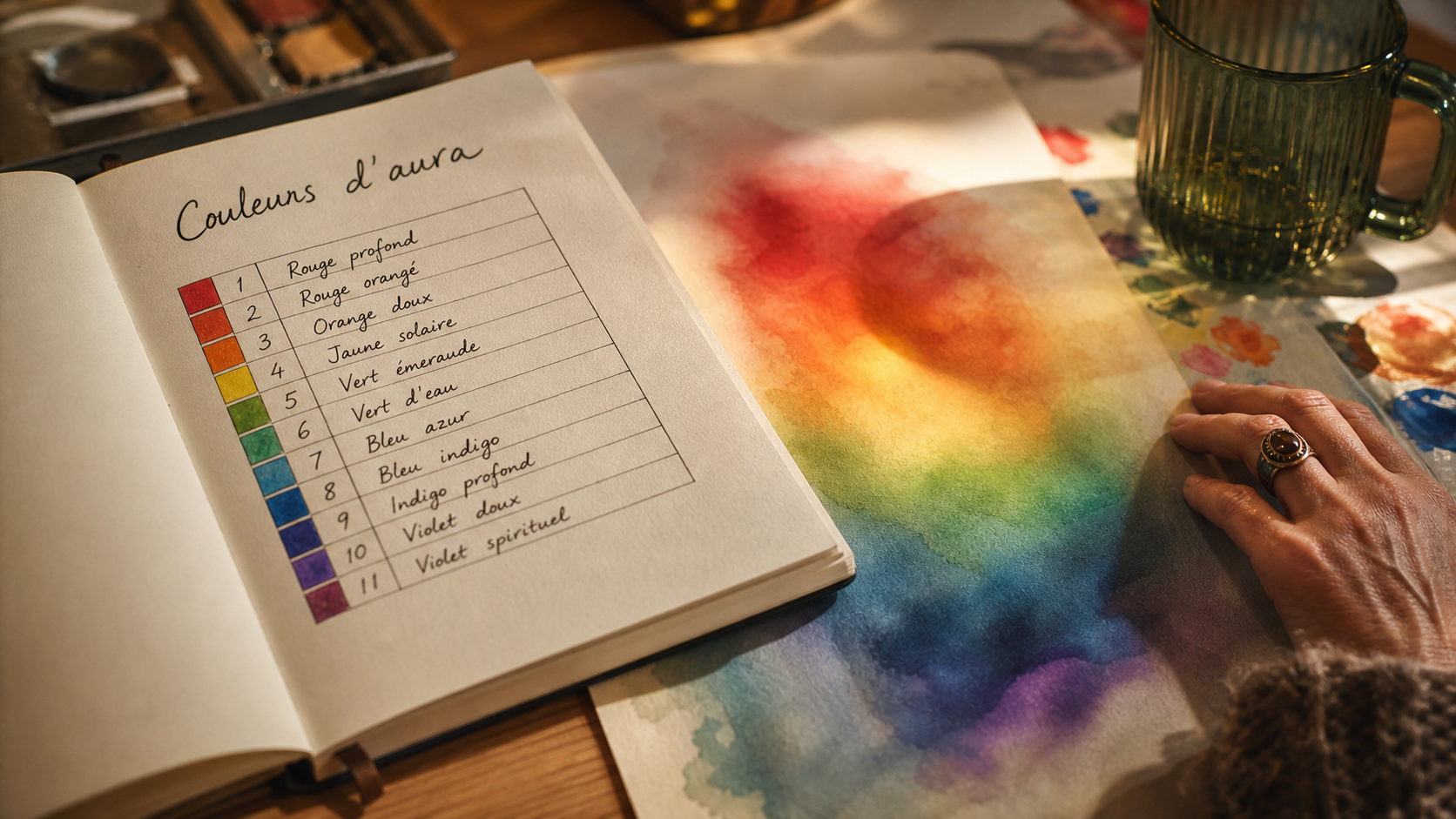 Color aura meanings : couleurs d’aura et significations, peinture lumineuse