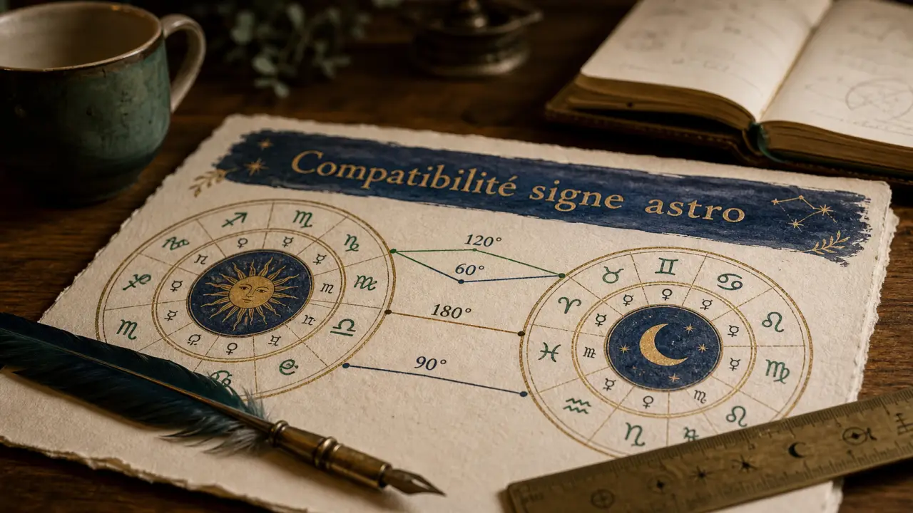 Compatible signe astro : 4 éléments et ascendant sur une carte astrologique