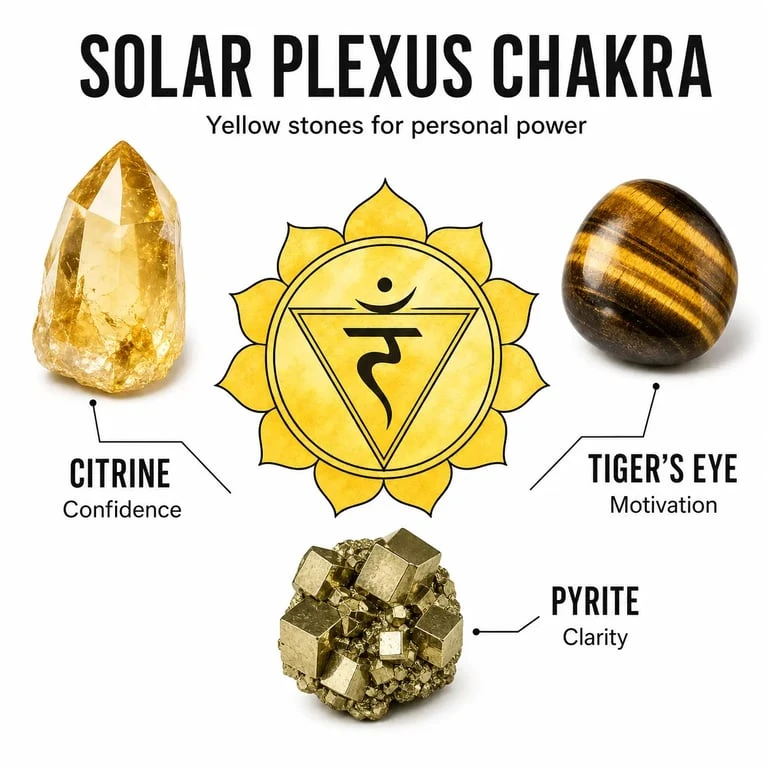 Solar plexus chakra stones and their benefits for confidence and motivation