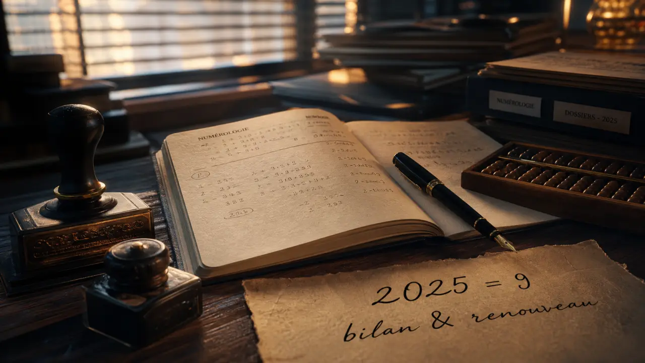Numerologie 2025 année 9 : bilan & renouveau, carnet ouvert