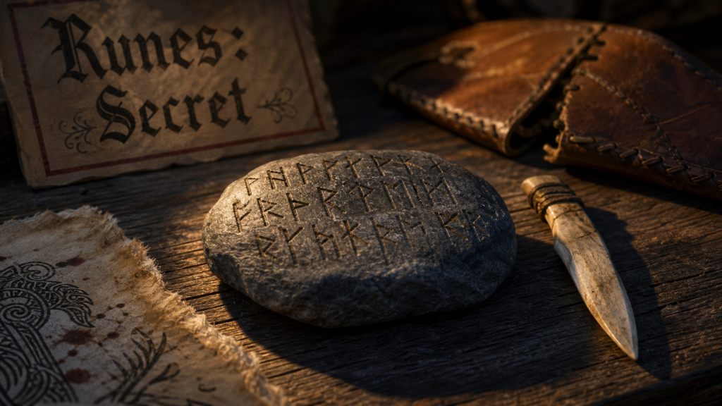 Runes Elder Futhark gravées sur pierre, histoire et symbolique
