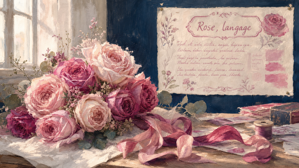 Symbole couleur rose : roses et langage