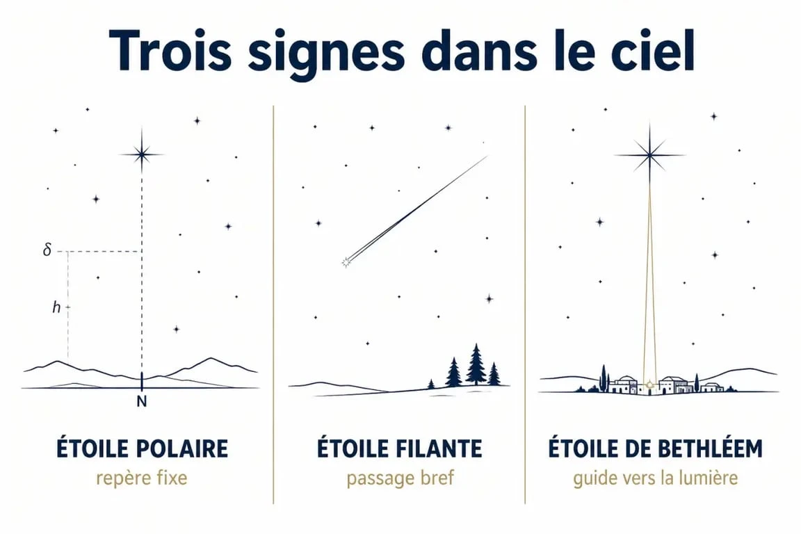 Étoile signification spirituelle : étoile polaire, étoile filante et étoile de Bethléem