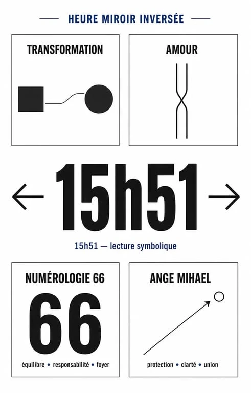 15h51 signification spirituelle : heure miroir inversée, amour, numérologie et ange Mihael