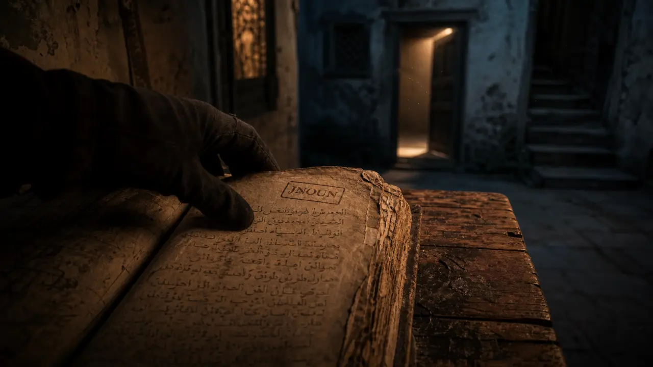Photo jnoun sur manuscrit ancien : tampon JNOUN