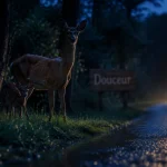 Biche signification spirituelle : biche sur la route, en forêt