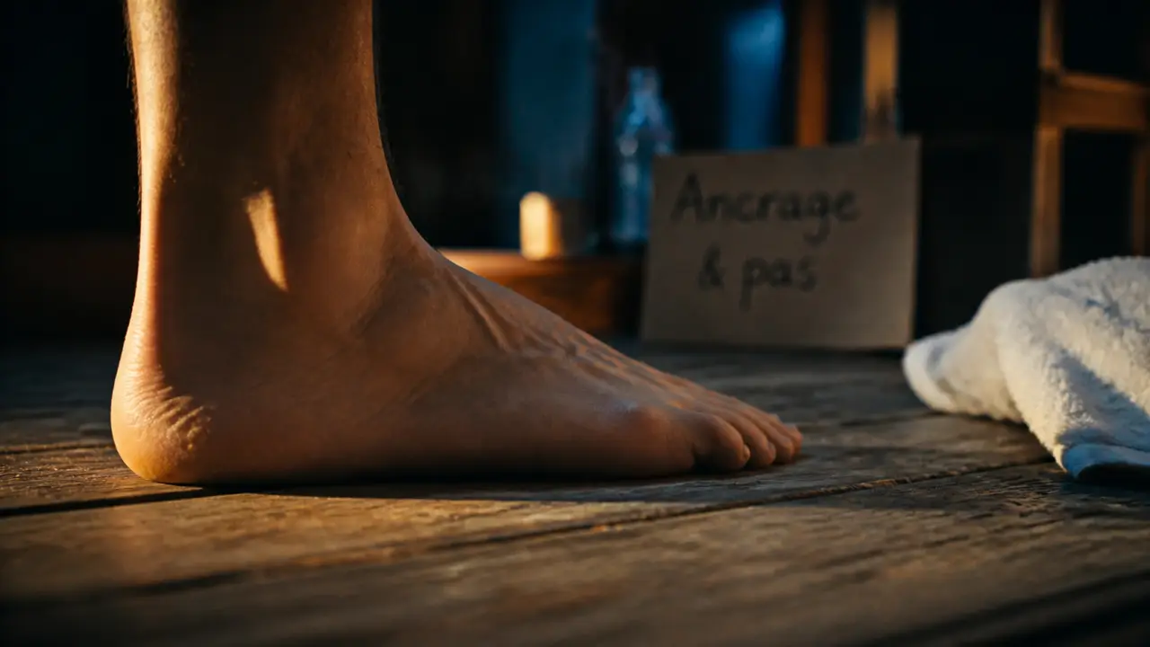 Douleur sous le pied signification spirituelle : talon et voûte du pied nu