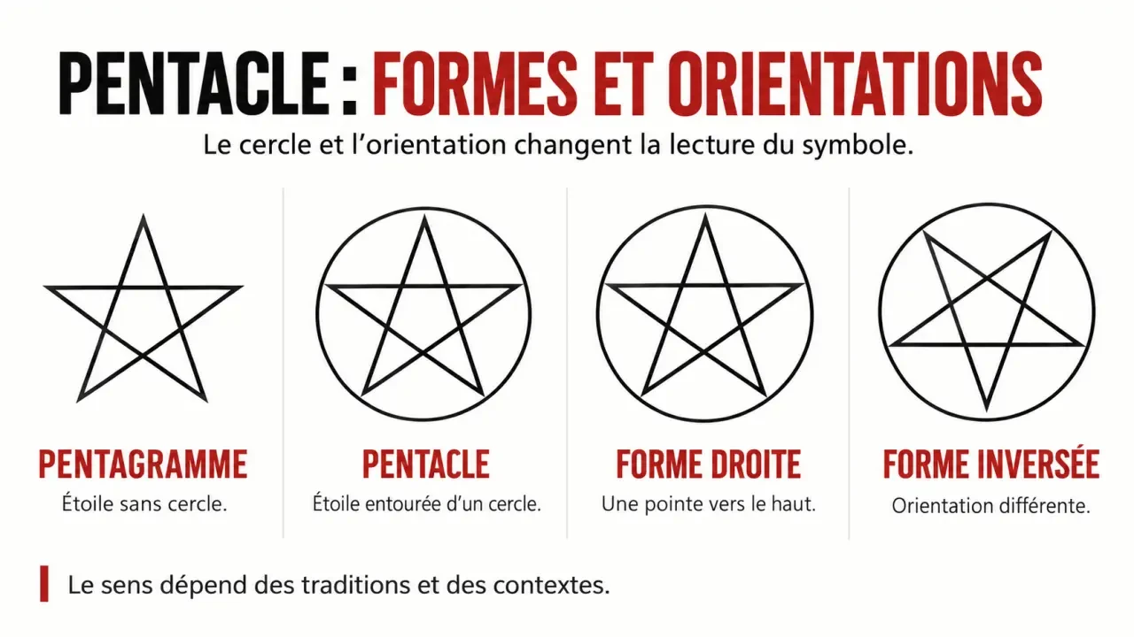 Signification pentacle : différences entre pentagramme, pentacle droit et pentacle inversé