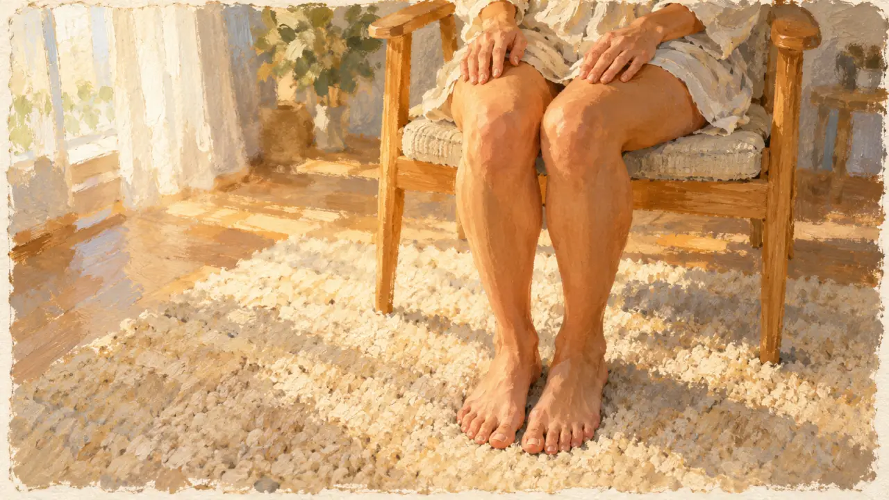 Mindfulness exercices en français pour revenir au calme, pieds nus assis